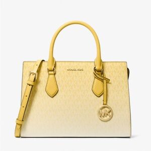 Michael Kors Sheila Yellow Ombre Medium Satchel Shoulder Bag NEW